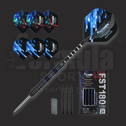 Formula Sports - FST180 Gen 2 Black+Blue Rings 90% Tungsten Darts