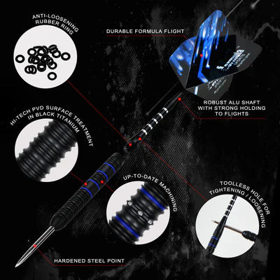 Formula Sports - FST180 Gen 2 Black+Blue Rings 90% Tungsten Darts
