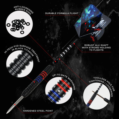 Formula Sports - FST180 Gen 2 Black with Red+Blue Rings 90% Tungsten Darts