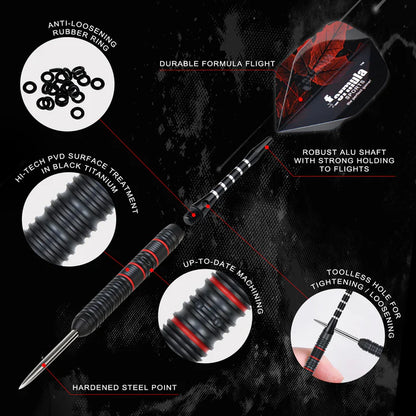 Formula Sports - FST180 Gen 2 Black with Red Rings 90% Tungsten Darts