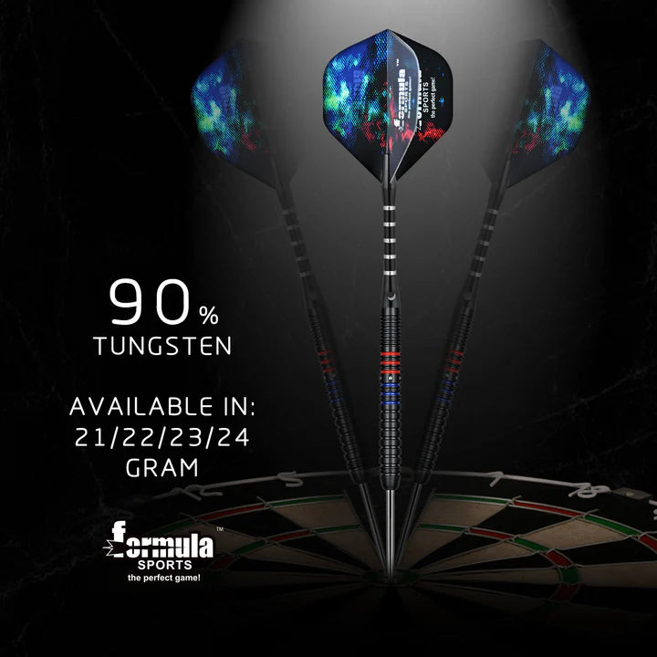 Formula Sports - FST180 Gen 2 Black with Red+Blue Rings 90% Tungsten Darts