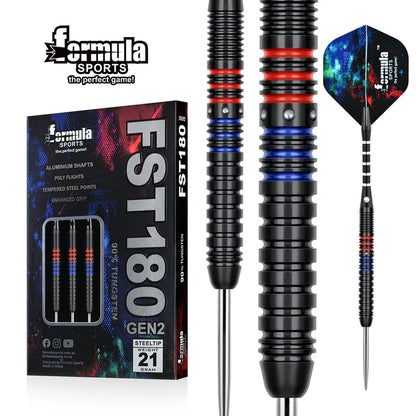 Formula Sports - FST180 Gen 2 Black with Red+Blue Rings 90% Tungsten Darts