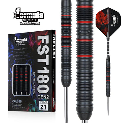 Formula Sports - FST180 Gen 2 Black with Red Rings 90% Tungsten Darts