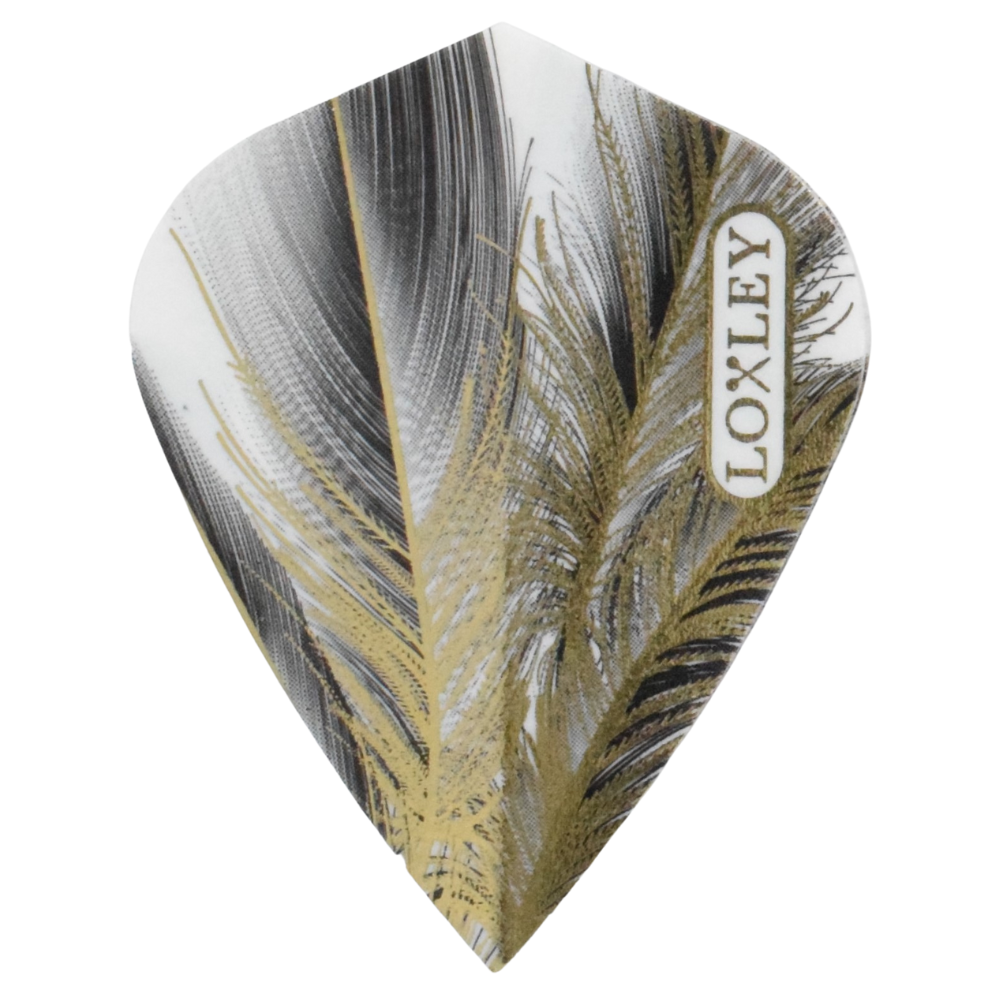 Loxley - Flights - Grey Gold Feather - 10 sets