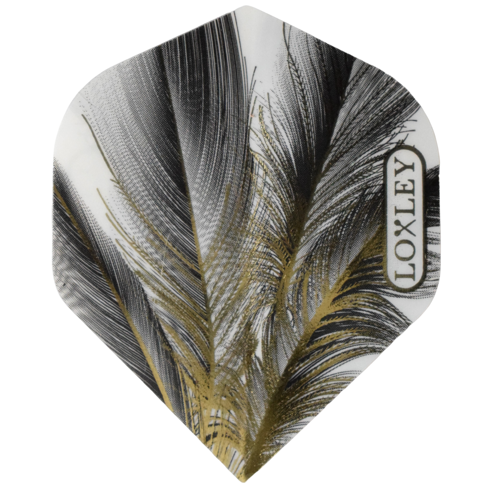 Loxley - Flights - Grey Gold Feather - 10 sets