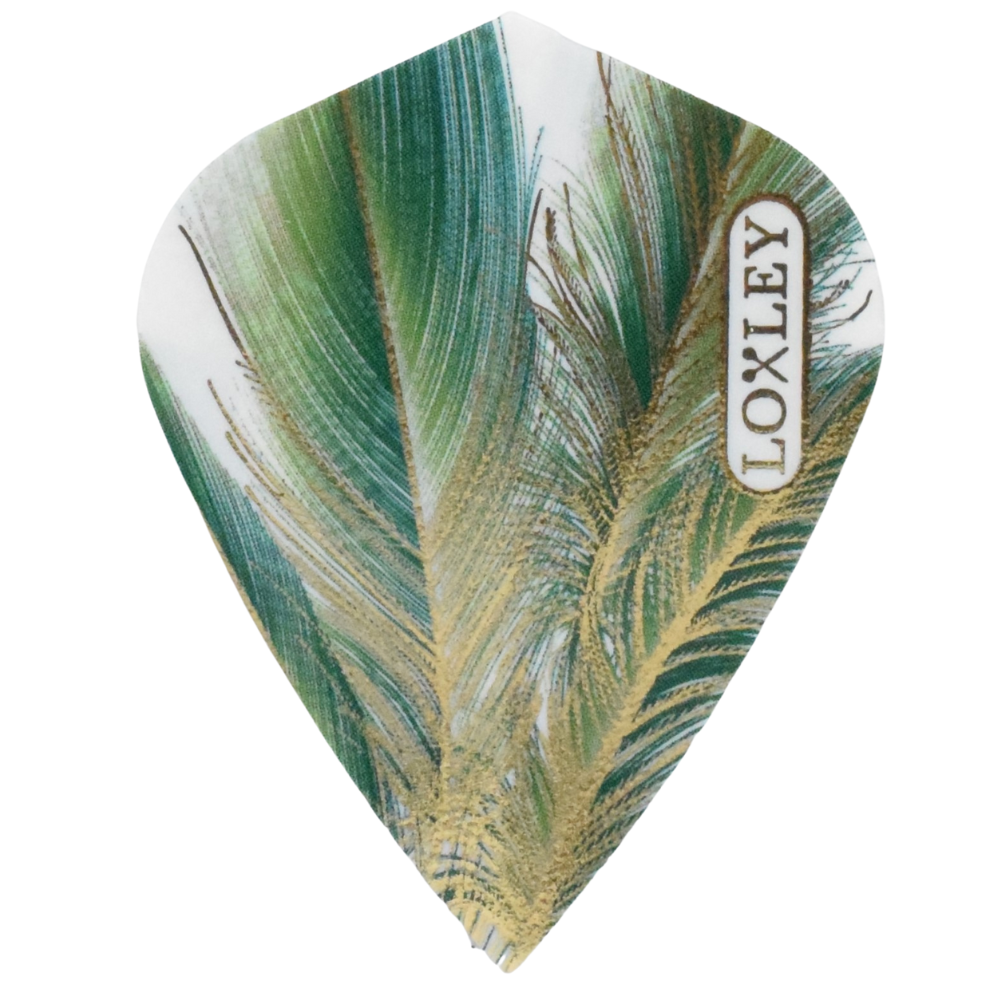 Loxley - Flights - Green Gold Feather - 10 sets