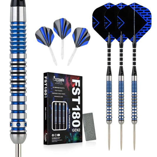 Formula Sports - FST180 Gen 2 Silver with Blue Rings 90% Tungsten Darts